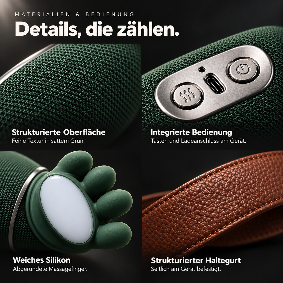Materialien und Details des Moo Massage-Roboters